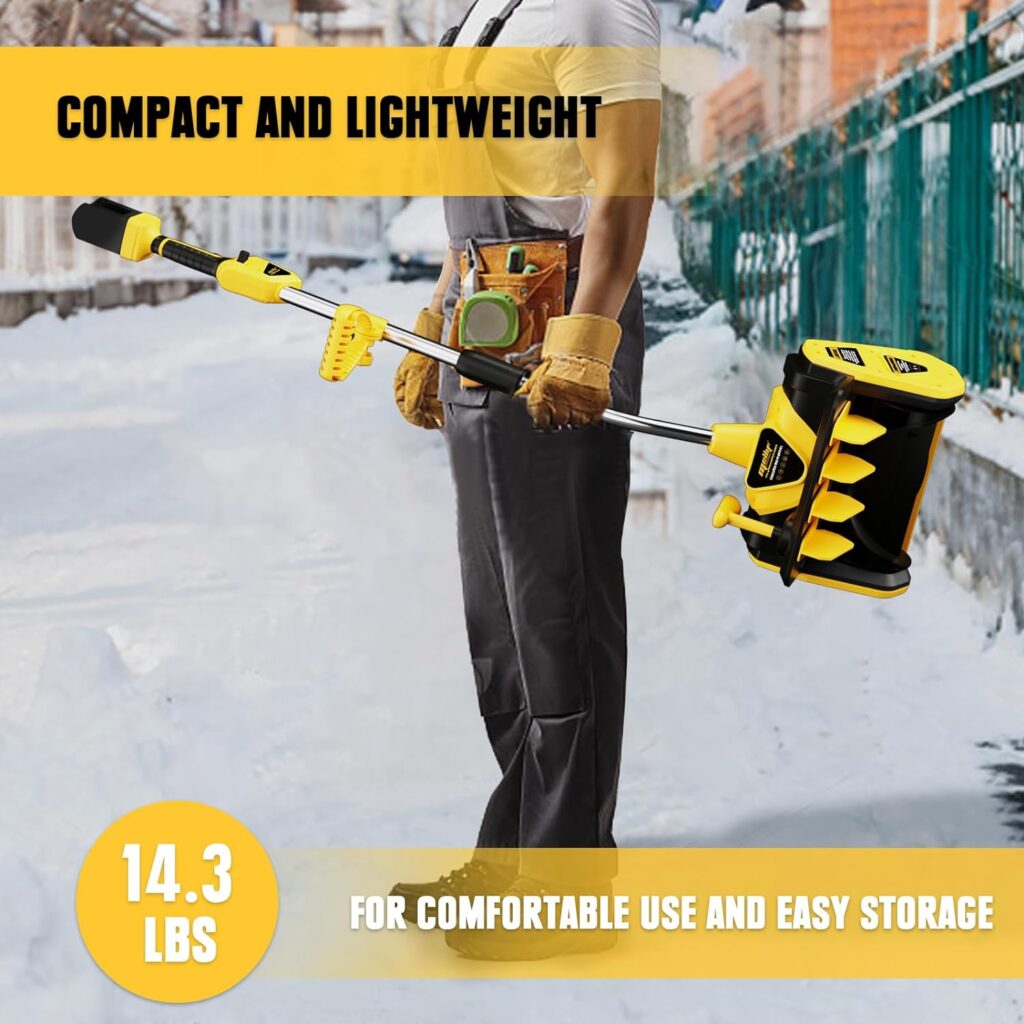 Amazon.com : 40V Cordless Snow Shovel for Dewalt 20V MAX Battery, Brushless Electric Power Snow Thrower, Handheld Snow Blower with 13.2 in. Width 8 in. Depth, 26.5 ft Throwing Distance (Battery Not Included) : Patio, Lawn  Garden