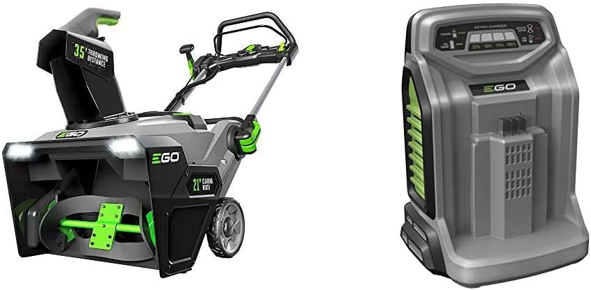 EGO Power+ SNT2100 21-Inch 56-Volt Cordless Snow Blower with Peak Power Battery and Charger Not Included  Power+ CH5500 56-Volt Lithium-ion Rapid Charger