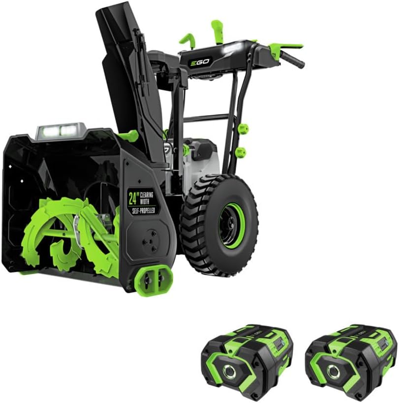 EGO Power+ SNT2405 56-Volt 24 in. Self-Propelled 2-Stage Snow Blower with Peak Power™ - (2) 7.5Ah Batteries and Dual Port Charger Included