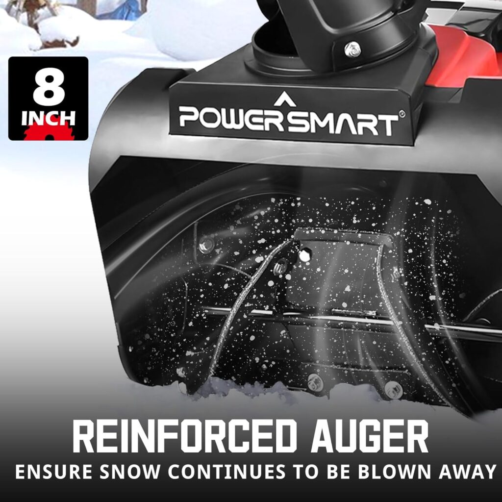 PowerSmart 24 Inch Snow Blower Gas Powered, 2-Stage 212cc Engine with Electric Start, Led Light