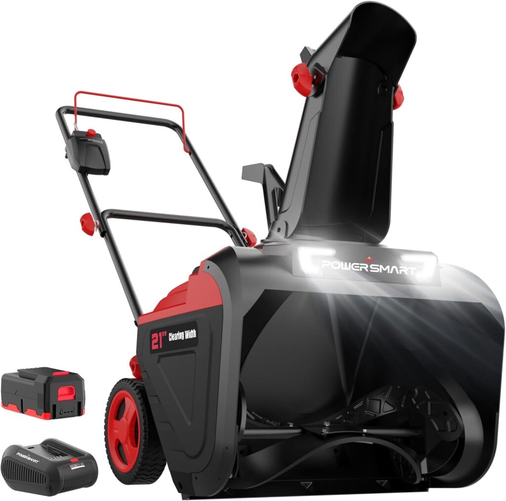 PowerSmart 40V MAX Cordless Snow Blower 21-Inch with 4.0Ah Battery and Charger (HB2421A)