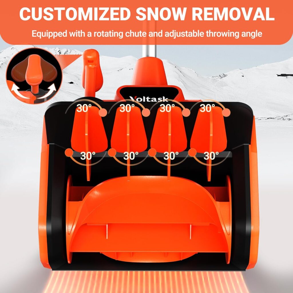 VOLTASK Cordless Snow Shovel, 40V | 13-Inch Cordless Snow Blower, Battery Snow Blower with Directional Plate (2 * 20V Battery Dual Quick Charger Included), SS-40B