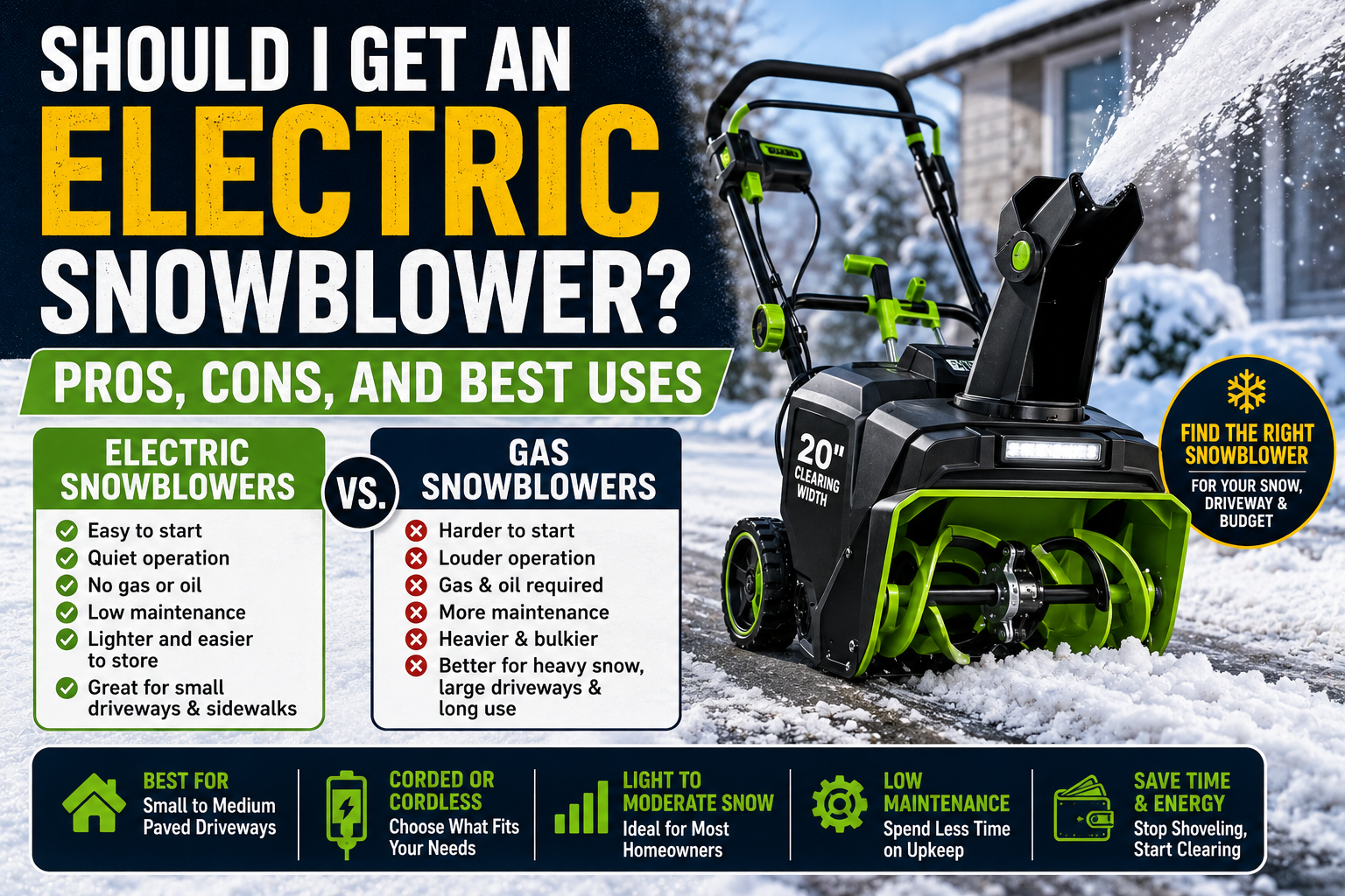 Should I Get an Electric Snowblower? Pros and Cons